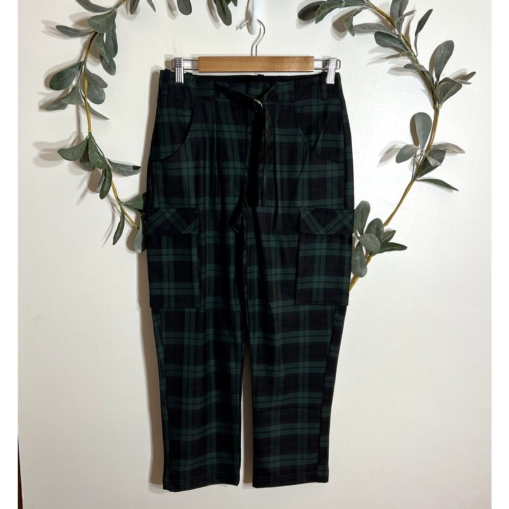 Free People Green Plaid Pants